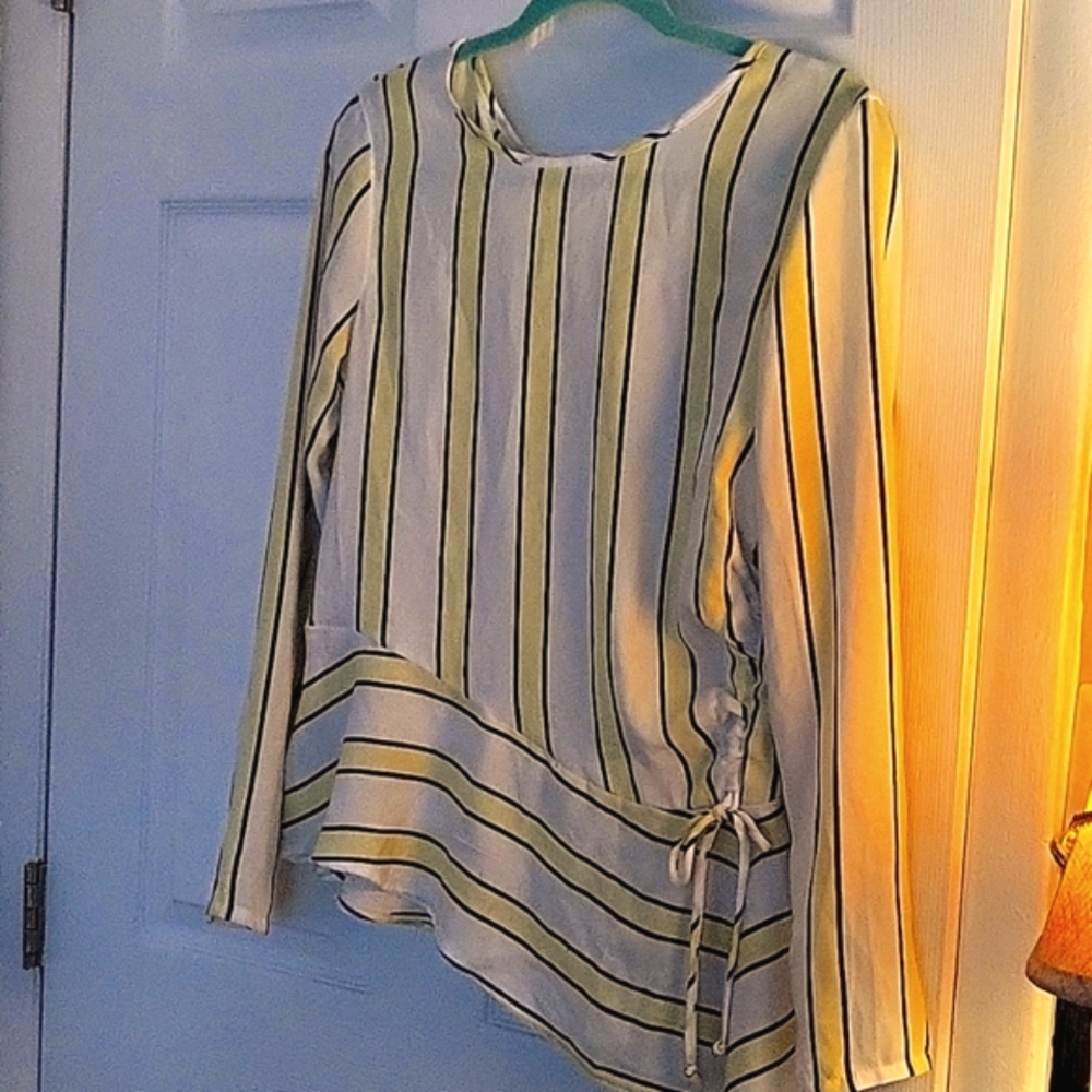 Striped black and yellow blouse